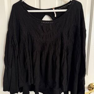 Free People Black Boho Top
